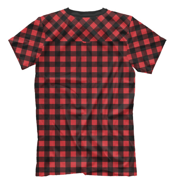 Мужская футболка с изображением Красная рубашка в клетку цвета Белый