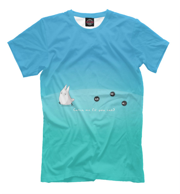 Мужская футболка с изображением Studio Ghibli цвета Грязно-голубой