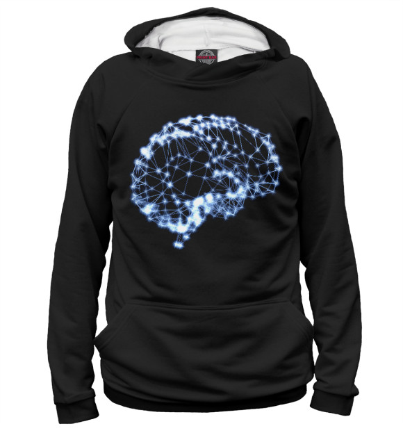 Женское худи с изображением Brain цвета Белый