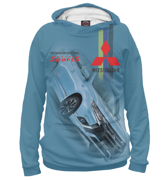 Женское худи с изображением Mitsubishi цвета Белый