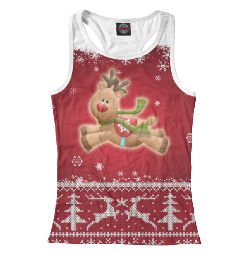 

Майки борцовки Print Bar, Белый, Новогодний олень