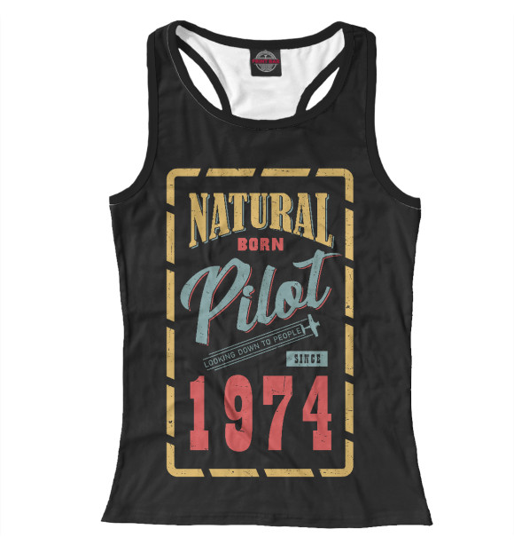 Женская майка-борцовка с изображением 1974 цвета Белый