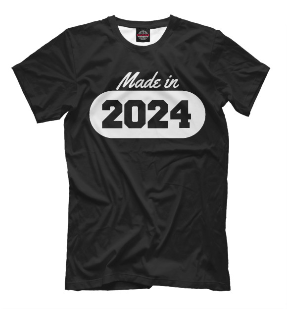 Мужская футболка с изображением Сделано в 2024 цвета Белый