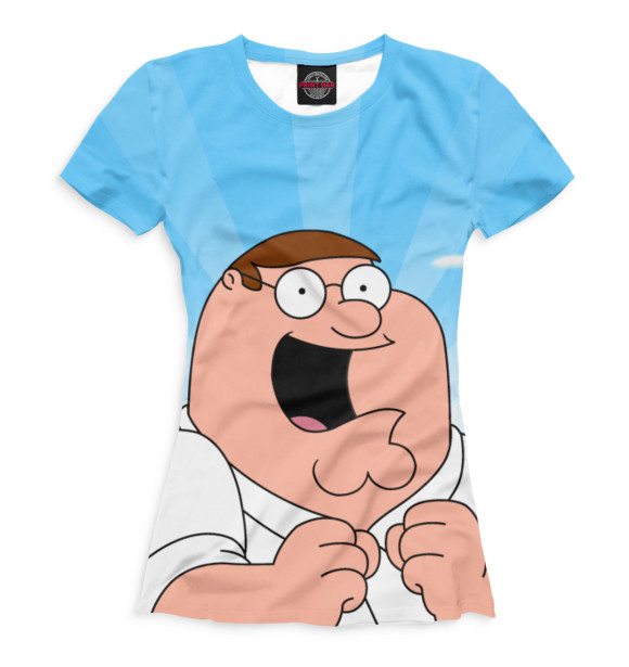 Женская футболка с изображением Питер цвета Белый