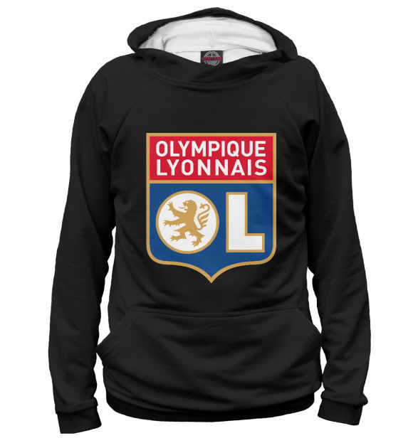 Женское худи с изображением Olympique lyonnais цвета Белый