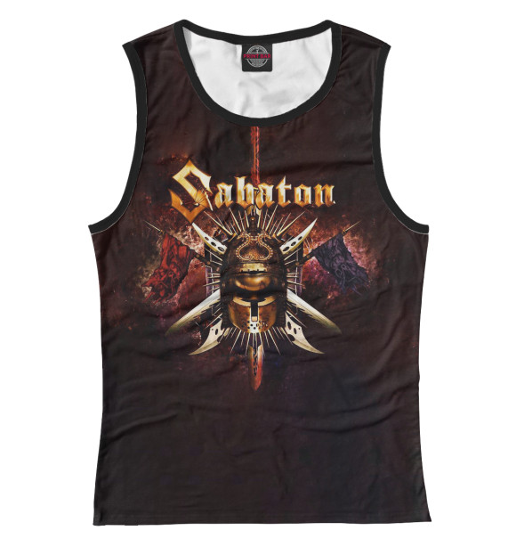 Женская майка с изображением Sabaton цвета Белый