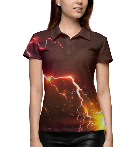 Женское поло с изображением Рассеивание цвета Белый