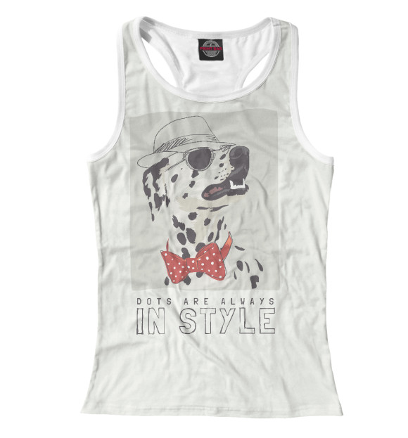 Женская майка-борцовка с изображением Далматинец на стиле цвета Белый
