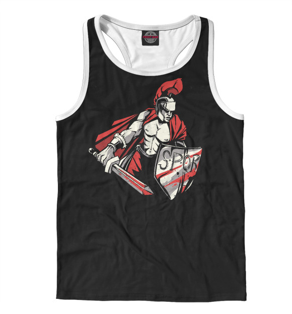 Мужская майка-борцовка с изображением Римский легионер цвета Белый