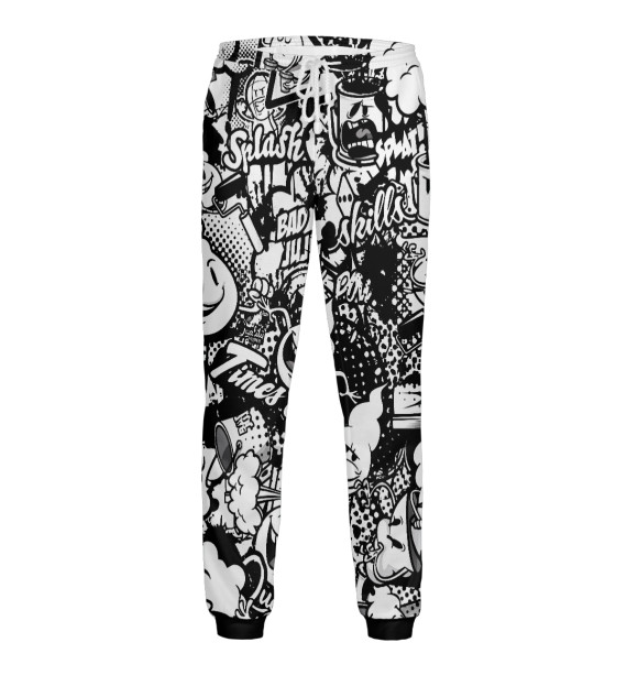 Мужские спортивные штаны с изображением Стикеры цвета Белый