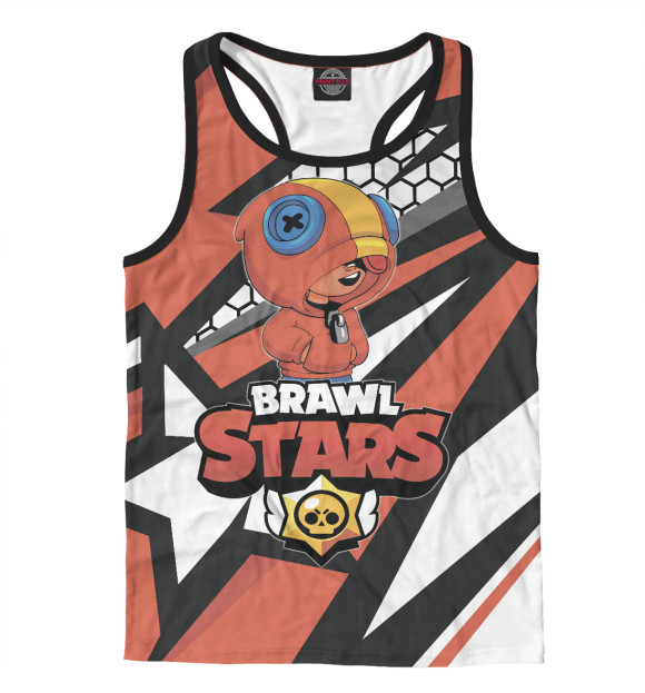 Мужская майка-борцовка с изображением Brawl Stars цвета Белый
