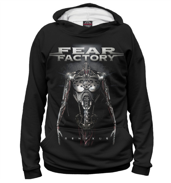 Мужское худи с изображением Fear Factory цвета Белый