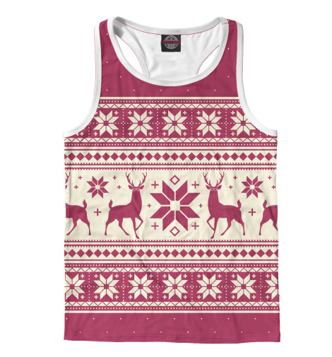 

Майки борцовки Print Bar, Белый, Свитер с оленями