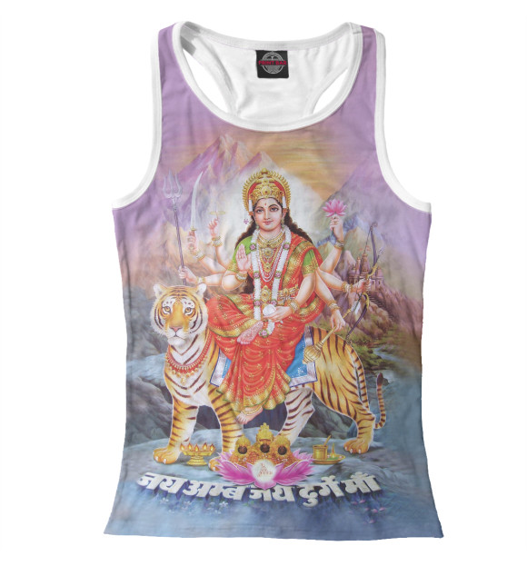 Женская майка-борцовка с изображением Дурга цвета Белый