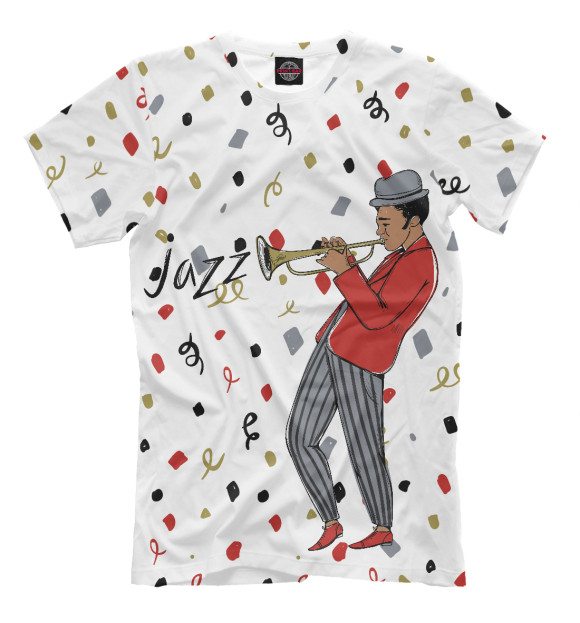 Мужская футболка с изображением Jazz цвета Молочно-белый