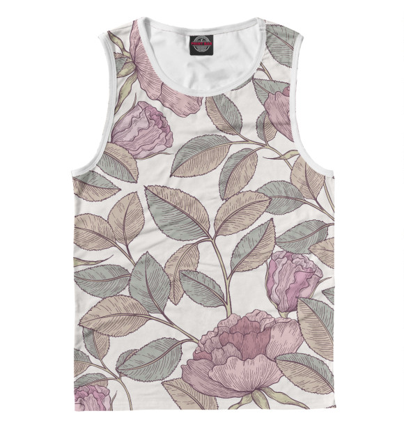 Майка для мальчика с изображением Цветы с листвой цвета Белый