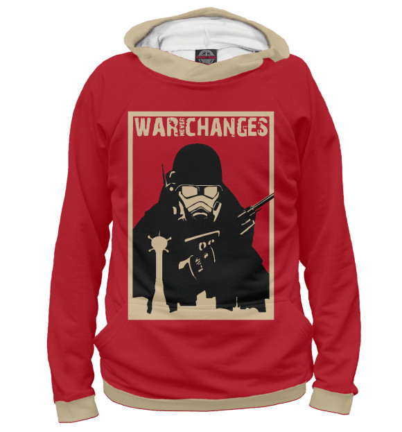 Женское худи с изображением War Never Changes цвета Белый