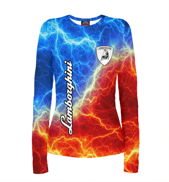 Женский лонгслив с изображением Lamborghini цвета Белый