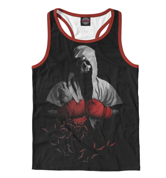 Мужская майка-борцовка с изображением Боец цвета Белый