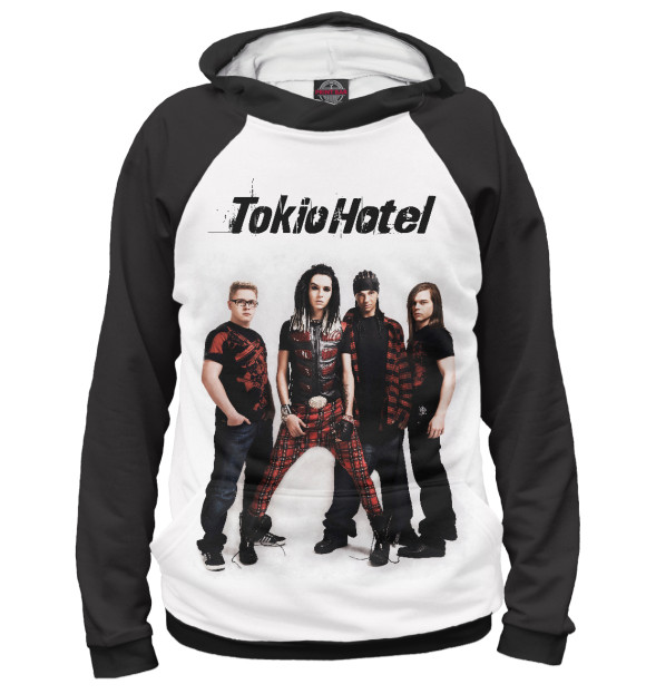 Мужское худи с изображением Tokio Hotel цвета Белый