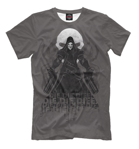 Мужская футболка с изображением Reaper цвета Серый