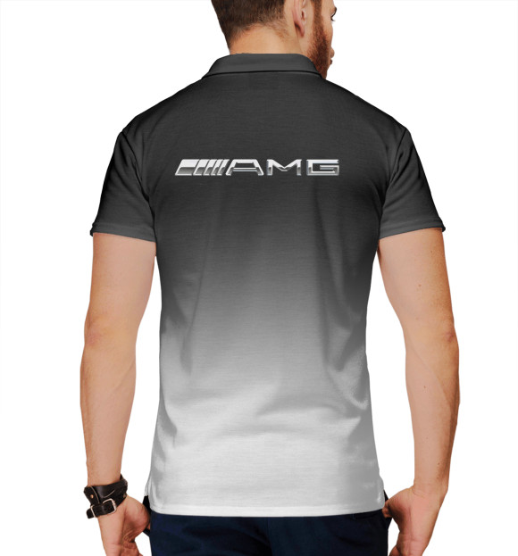 Мужское поло с изображением AMG цвета Белый