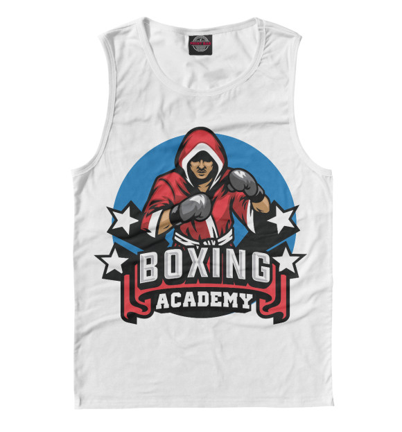 Мужская майка с изображением Бокс цвета Белый