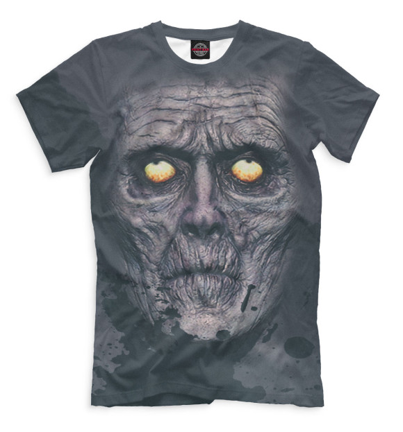 Мужская футболка с изображением Зомби цвета Серый