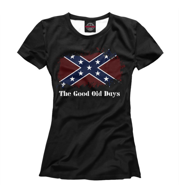 Женская футболка с изображением Старые времена Конфедерации цвета Белый
