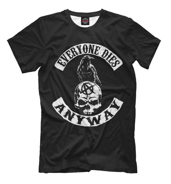 Мужская футболка с изображением Сыны анархии цвета Черный