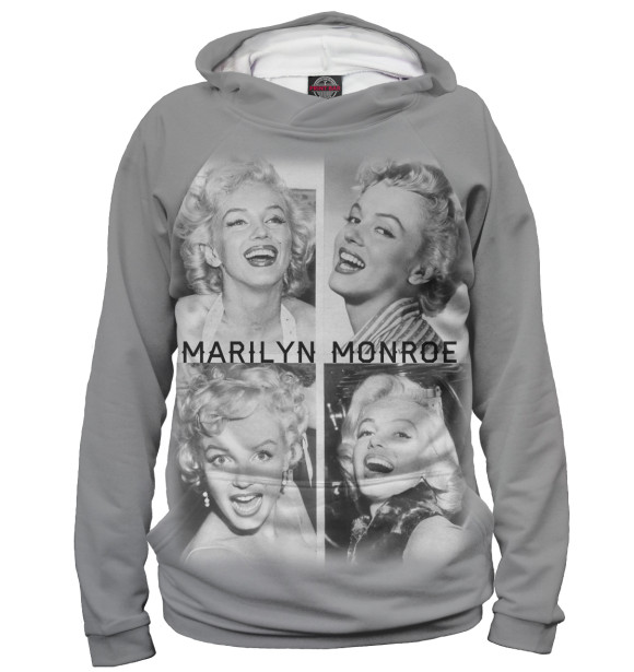Худи для девочки с изображением Marilyn Monroe цвета Белый