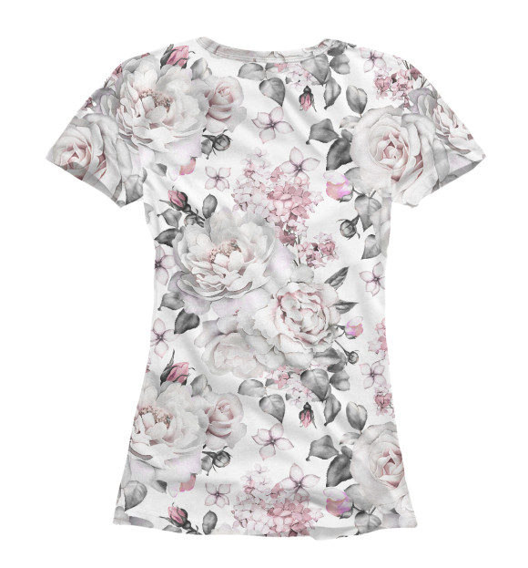 Женская футболка с изображением Белые розы цвета Белый