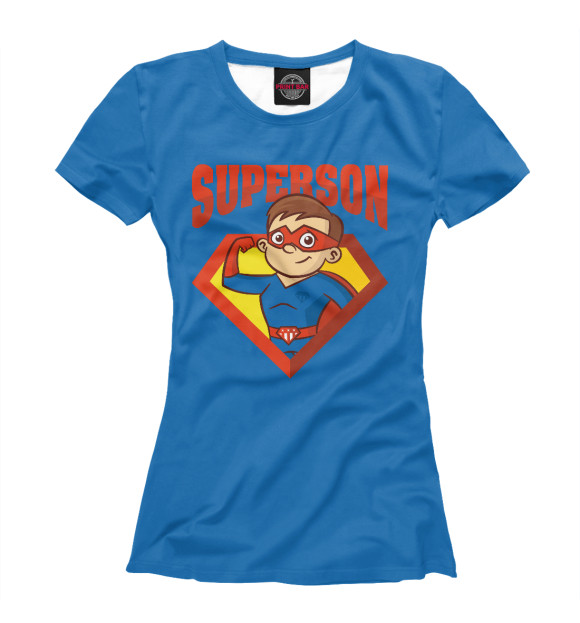Женская футболка с изображением Супер сын цвета Белый