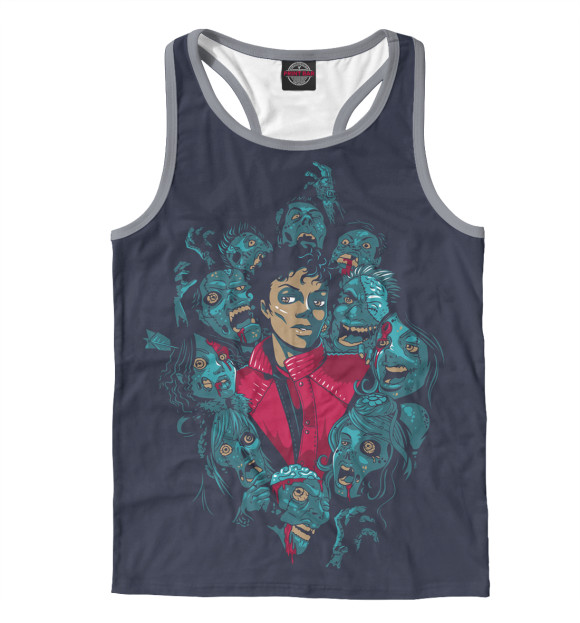 Мужская майка-борцовка с изображением Thriller цвета Белый