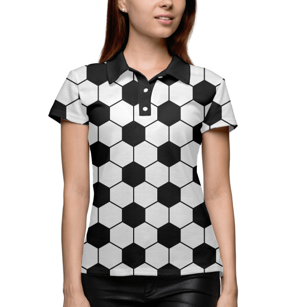 Женское поло с изображением Футбол цвета Белый