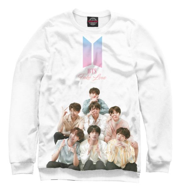 Женский свитшот с изображением BTS Take love цвета Белый