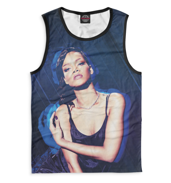 Мужская майка с притом Rihanna цвета Белый Мужская майка с изображением Rihanna цвета Белый