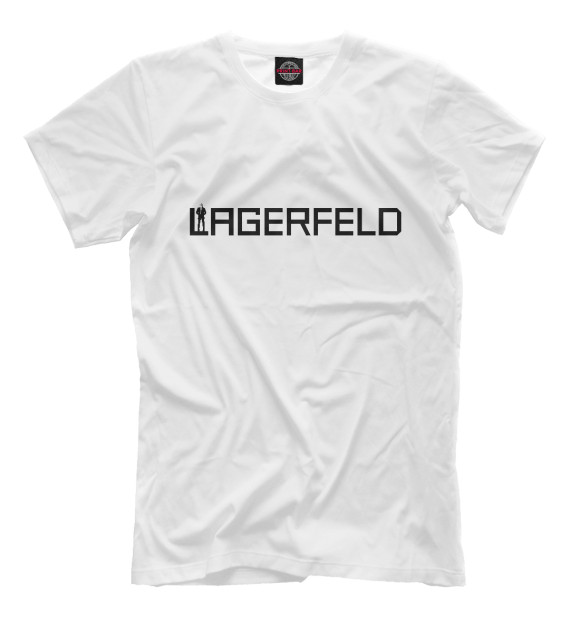 Мужская футболка с изображением Карл Лагерфельд цвета Белый
