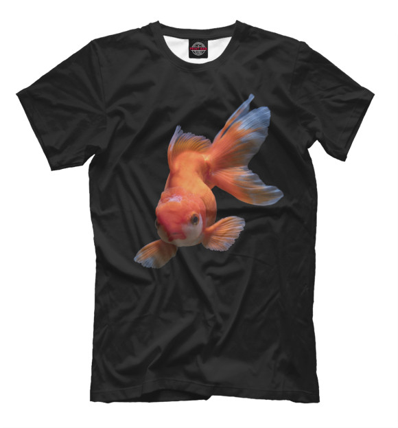 Мужская футболка с изображением Рыбка цвета Черный