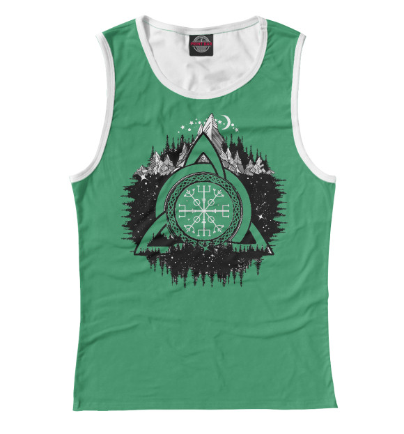 Майка для девочки с изображением Вегвизир Рунический Компас цвета Белый