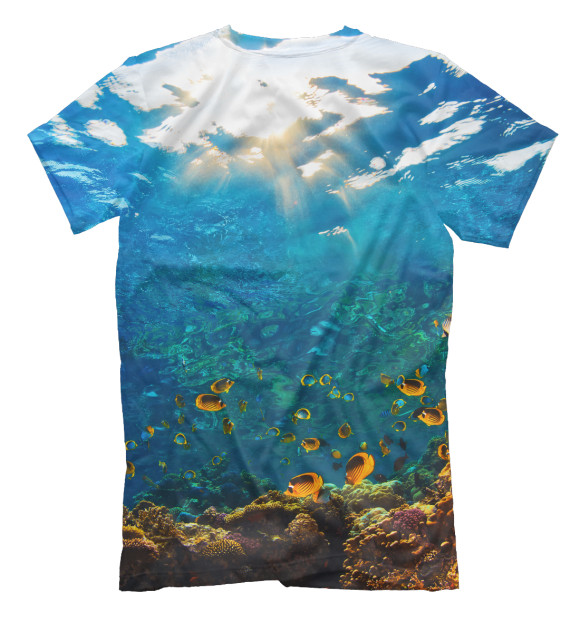 Мужская футболка с изображением Коралловый риф цвета Белый
