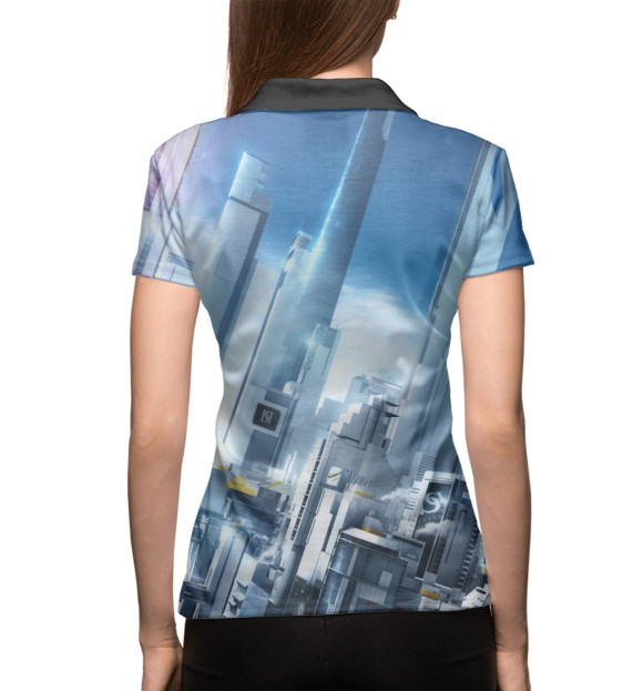 Женское поло с изображением Mirror's Edge цвета Белый