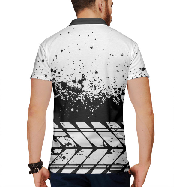 Мужское поло с изображением AUDI SPORT цвета Белый