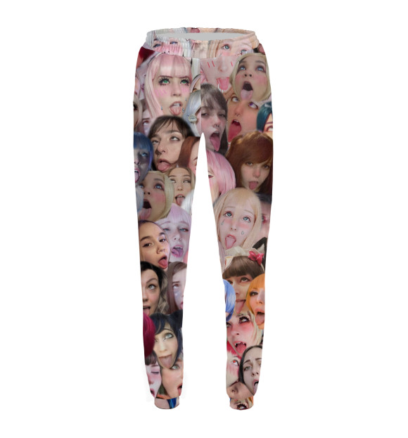 Женские спортивные штаны с притом Ahegao в реальной жизни цвета Белый Женские спортивные штаны с изображением Ahegao в реальной жизни цвета Белый