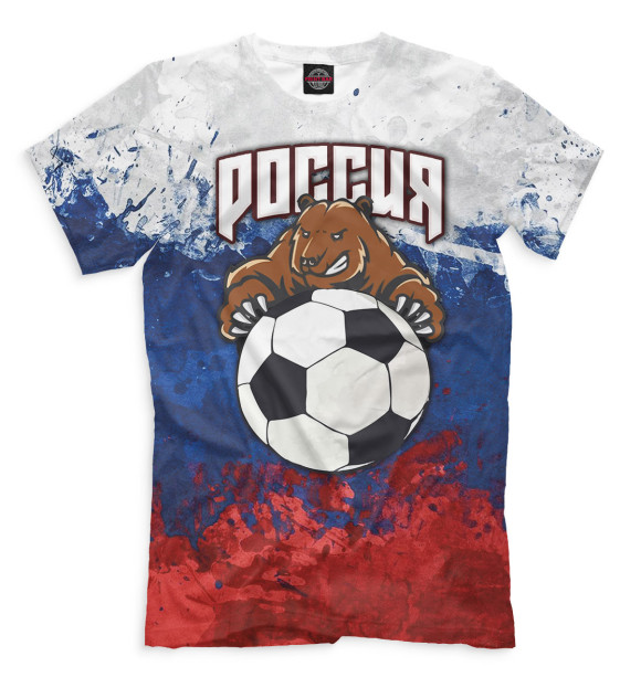Мужская футболка с изображением Сборная России цвета Молочно-белый