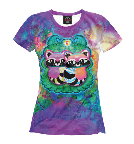 

Футболки Print Bar, Белый, Racoons Inlove
