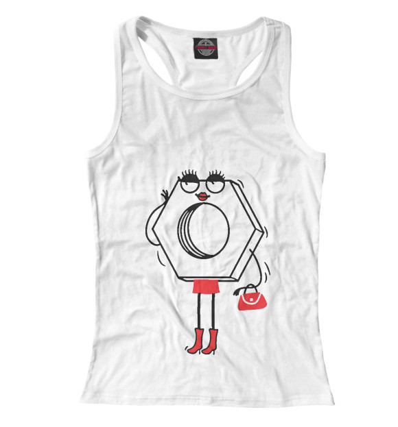 Женская майка-борцовка с изображением Гайка цвета Белый