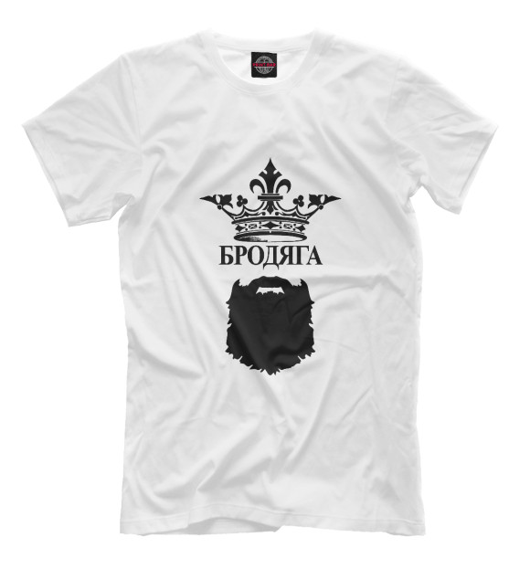 Мужская футболка с изображением Мужик цвета Молочно-белый