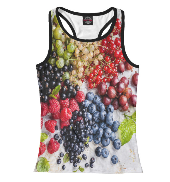 Женская майка-борцовка с изображением Ягоды цвета Белый