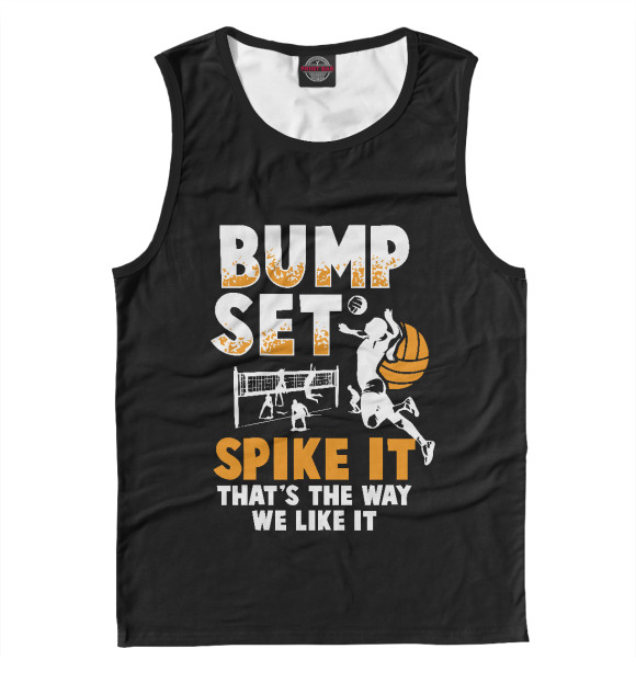 Мужская майка с изображением Bump Set цвета Белый